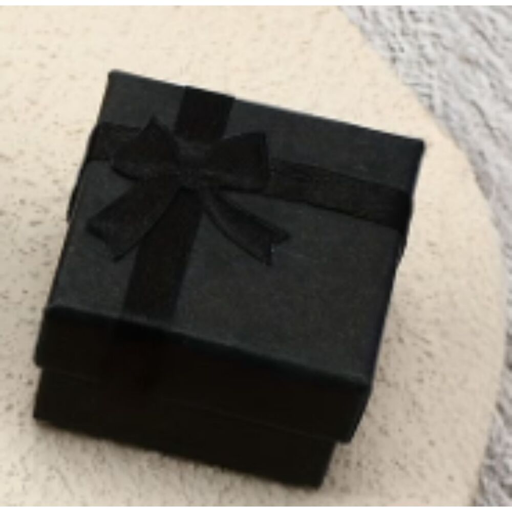 10 sets Black Gift Box Set with Breathable Mesh Drawstring Bag - Ring & Earring